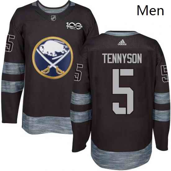 Mens Adidas Buffalo Sabres 5 Matt Tennyson Authentic Black 1917 2017 100th Anniversary NHL Jersey